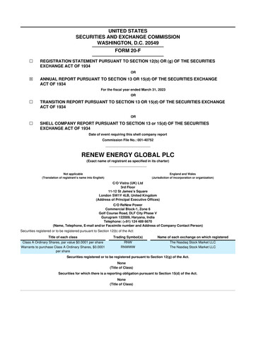 Thumbnail ReNew Energy Global 20-F Annual Report 2022