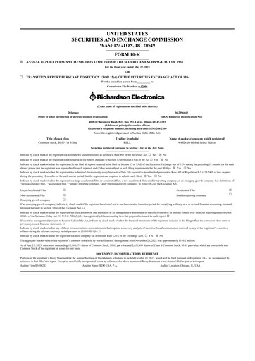Thumbnail Richardson Electronics 10-K Annual Report 2023