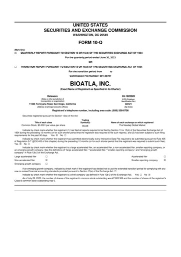 Thumbnail BioAtla 10-Q Quarterly Report FY2023 