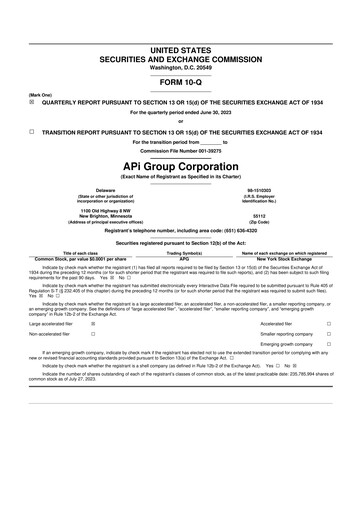 Vorschaubild APi Group 10-Q Quartalsbericht 2023 