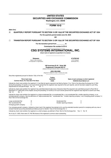 Thumbnail CSG International
 10-Q Quarterly Report FY2023 