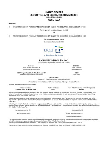 Thumbnail Liquidity Services
 10-Q Quarterly Report FY2023 