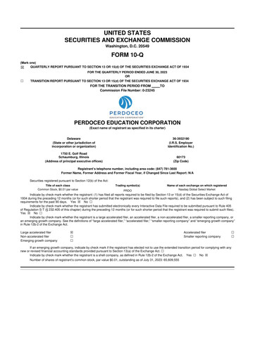 Miniature Perdoceo Education 10-Q Rapport trimestriel 2023 