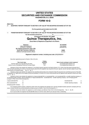 Thumbnail Quince Therapeutics 10-Q Quarterly Report FY2023 
