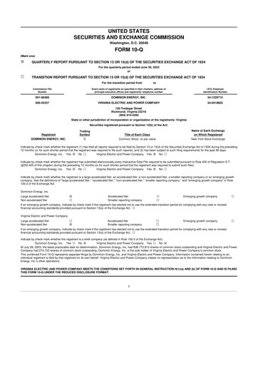 Vorschaubild Dominion Energy 10-Q Quartalsbericht  