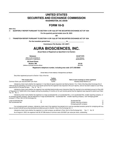 Thumbnail Aura Biosciences 10-Q Quarterly Report FY 