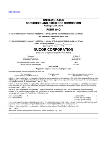 Thumbnail Nucor
 10-Q Quarterly Report FY2022 