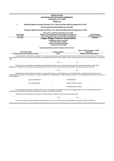 Thumbnail Logan Ridge Finance 10-Q Quarterly Report FY 