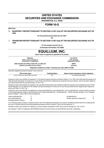 Thumbnail Equillium 10-Q Quarterly Report FY2023 