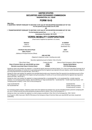 Thumbnail Verra Mobility 10-Q Quarterly Report FY2023 