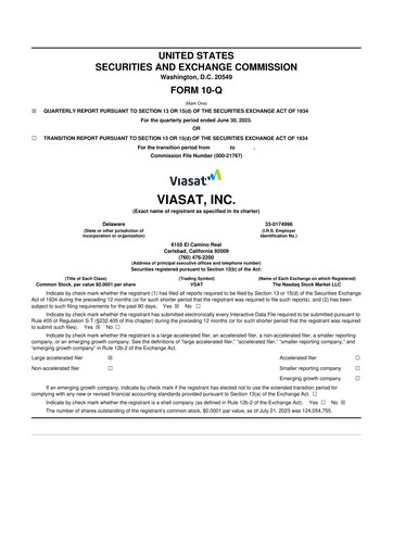 Thumbnail ViaSat 10-Q Quarterly Report FY2023 
