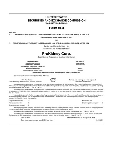 Thumbnail ProKidney 10-Q Quarterly Report FY 