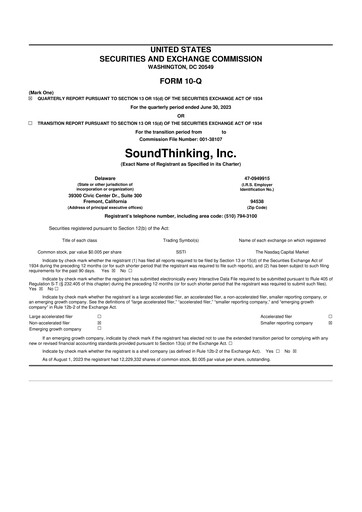 Thumbnail SoundThinking 
 (ShotSpotter) 10-Q Quarterly Report FY2023 