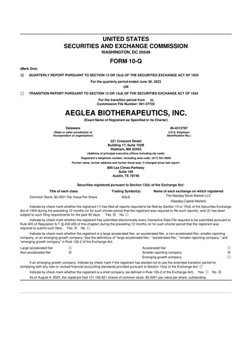 Thumbnail Spyre Therapeutics 10-Q Quarterly Report FY2023 