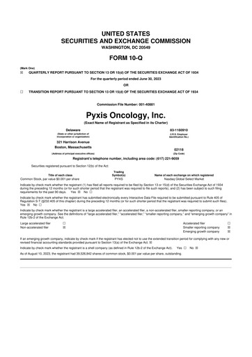 Thumbnail Pyxis Oncology 10-Q Quarterly Report FY 