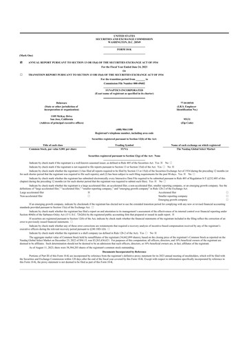 Thumbnail Synaptics 10-K Annual Report 2023