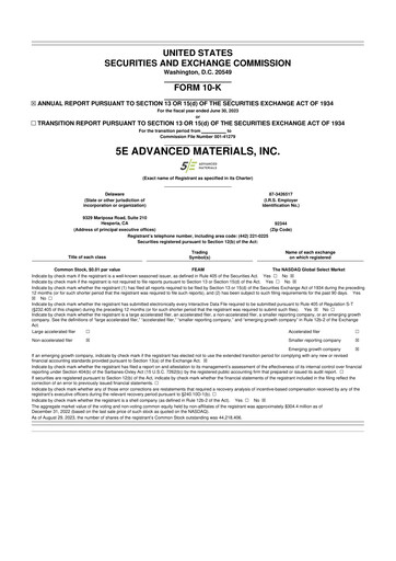 Miniature 5E Advanced Materials 10-K Rapport annuel 2023