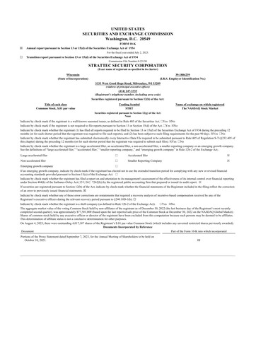 Miniature Strattec Security 10-K Rapport annuel 2023