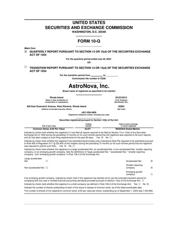 Thumbnail AstroNova, Inc. 10-Q Quarterly Report FY2024 