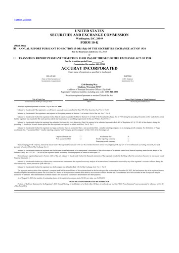 Thumbnail Accuray 10-K Annual Report 2023