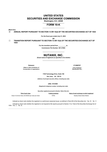 Thumbnail Nutanix 10-K Annual Report 2023