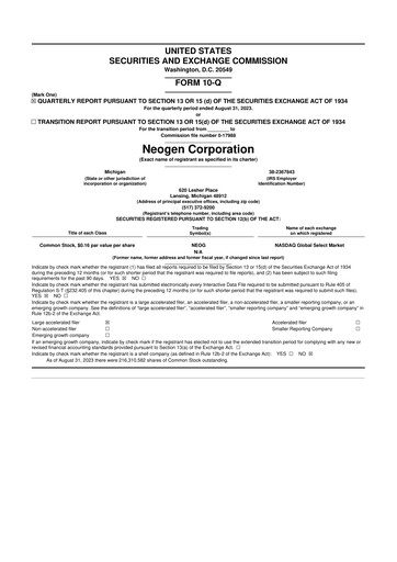Thumbnail Neogen 10-Q Quarterly Report FY2024 