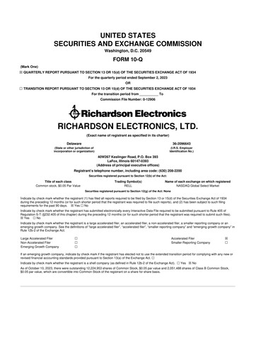 Thumbnail Richardson Electronics 10-Q Quarterly Report FY2024 