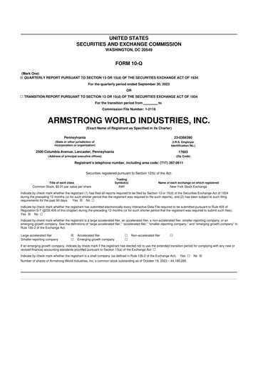 Thumbnail Armstrong World Industries
 10-Q Quarterly Report FY2023 