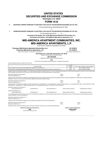 Thumbnail Mid-America Apartment Communities 10-Q Quarterly Report FY2023 