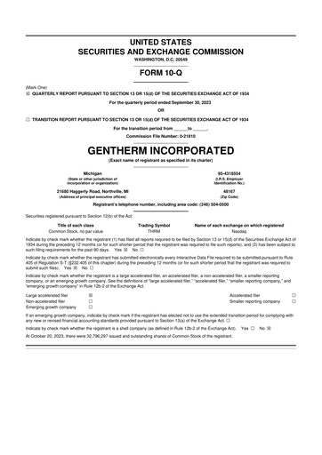 Thumbnail Gentherm 10-Q Quarterly Report FY2023 