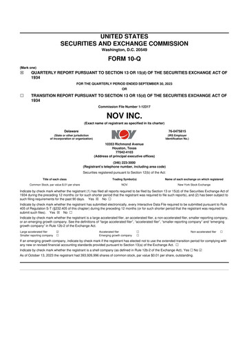 Thumbnail NOV 10-Q Quarterly Report FY2023 