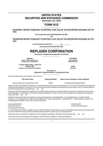 Thumbnail Repligen
 10-Q Quarterly Report FY2023 