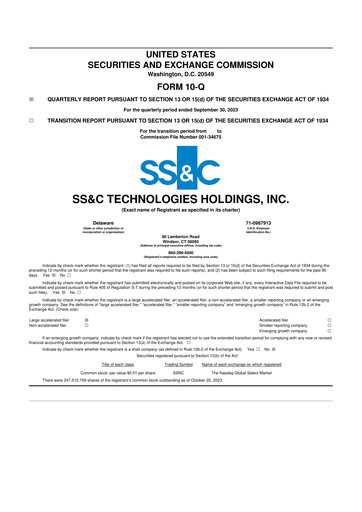 Thumbnail SS&C Technologies
 10-Q Quarterly Report FY2023 