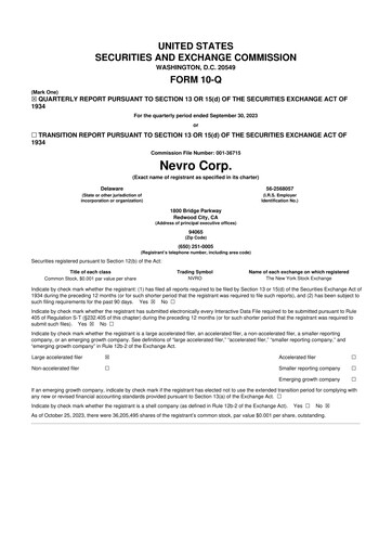 Thumbnail Nevro
 10-Q Quarterly Report FY 