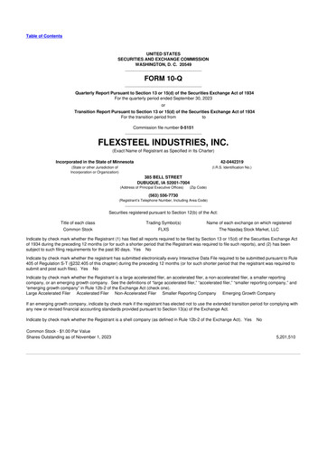 Thumbnail Flexsteel Industries 10-Q Quarterly Report FY 