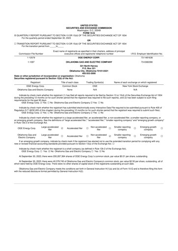 Thumbnail OGE Energy
 10-Q Quarterly Report FY2023 