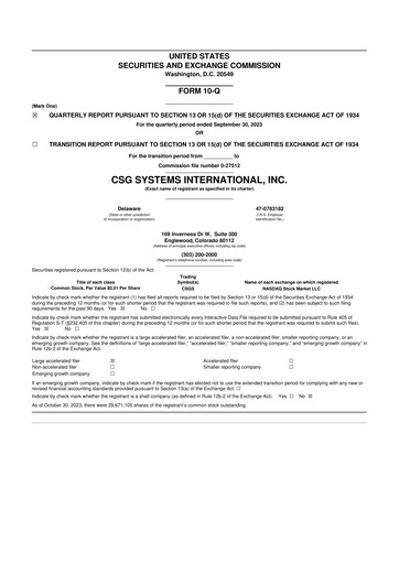 Thumbnail CSG International
 10-Q Quarterly Report FY2023 