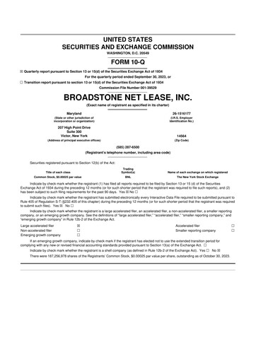 Thumbnail Broadstone Net Lease 10-Q Quarterly Report FY2023 