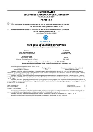 Miniature Perdoceo Education 10-Q Rapport trimestriel 2023 