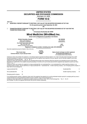 Thumbnail Mind Medicine (MindMed) 10-Q Quarterly Report FY2023 