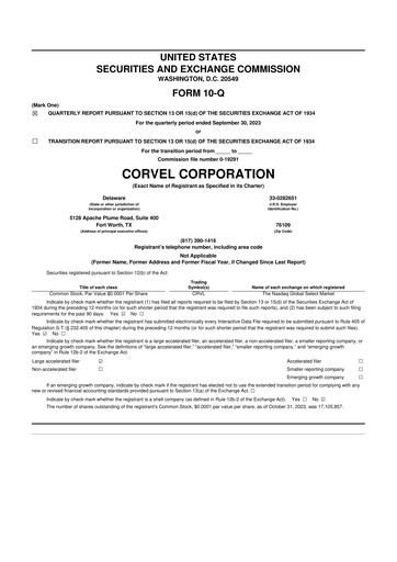 Thumbnail CorVel Corporation
 10-Q Quarterly Report FY2023 