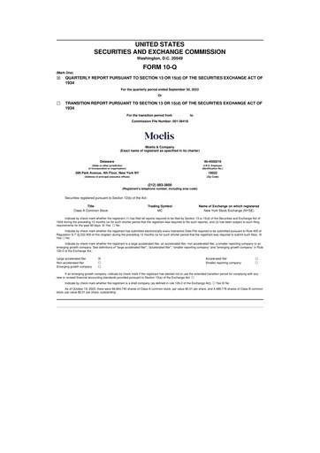 Thumbnail Moelis & Company 10-Q Quarterly Report FY2023 