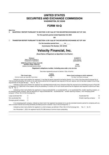 Thumbnail Velocity Financial 10-Q Quarterly Report FY2023 