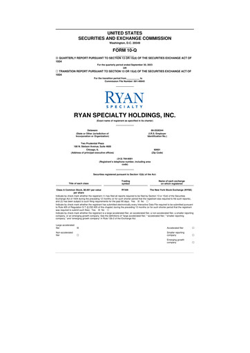 Thumbnail Ryan Specialty 10-Q Quarterly Report FY2023 