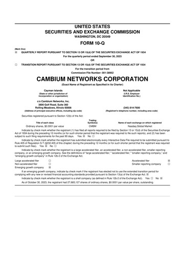 Miniature Cambium Networks 10-Q Rapport trimestriel 2023 