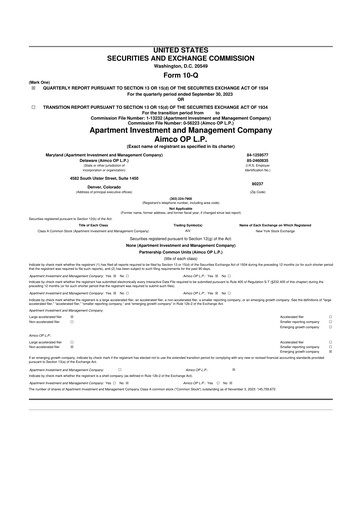 Thumbnail Aimco 10-Q Quarterly Report FY 