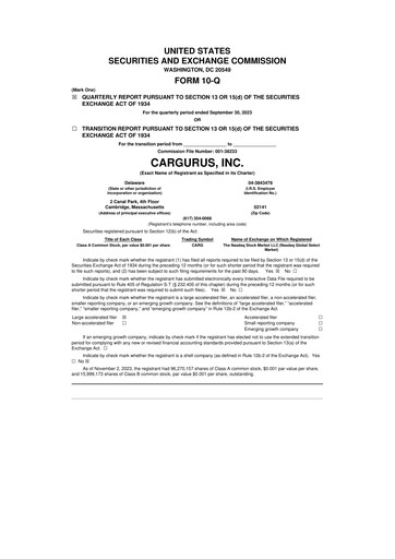 Thumbnail CarGurus 10-Q Quarterly Report FY 