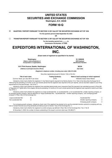 Thumbnail Expeditors International 10-Q Quarterly Report FY2023 