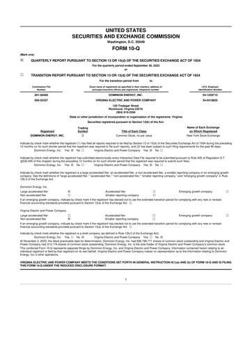 Vorschaubild Dominion Energy 10-Q Quartalsbericht  
