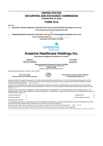 Thumbnail Aveanna Healthcare 10-Q Quarterly Report FY2023 